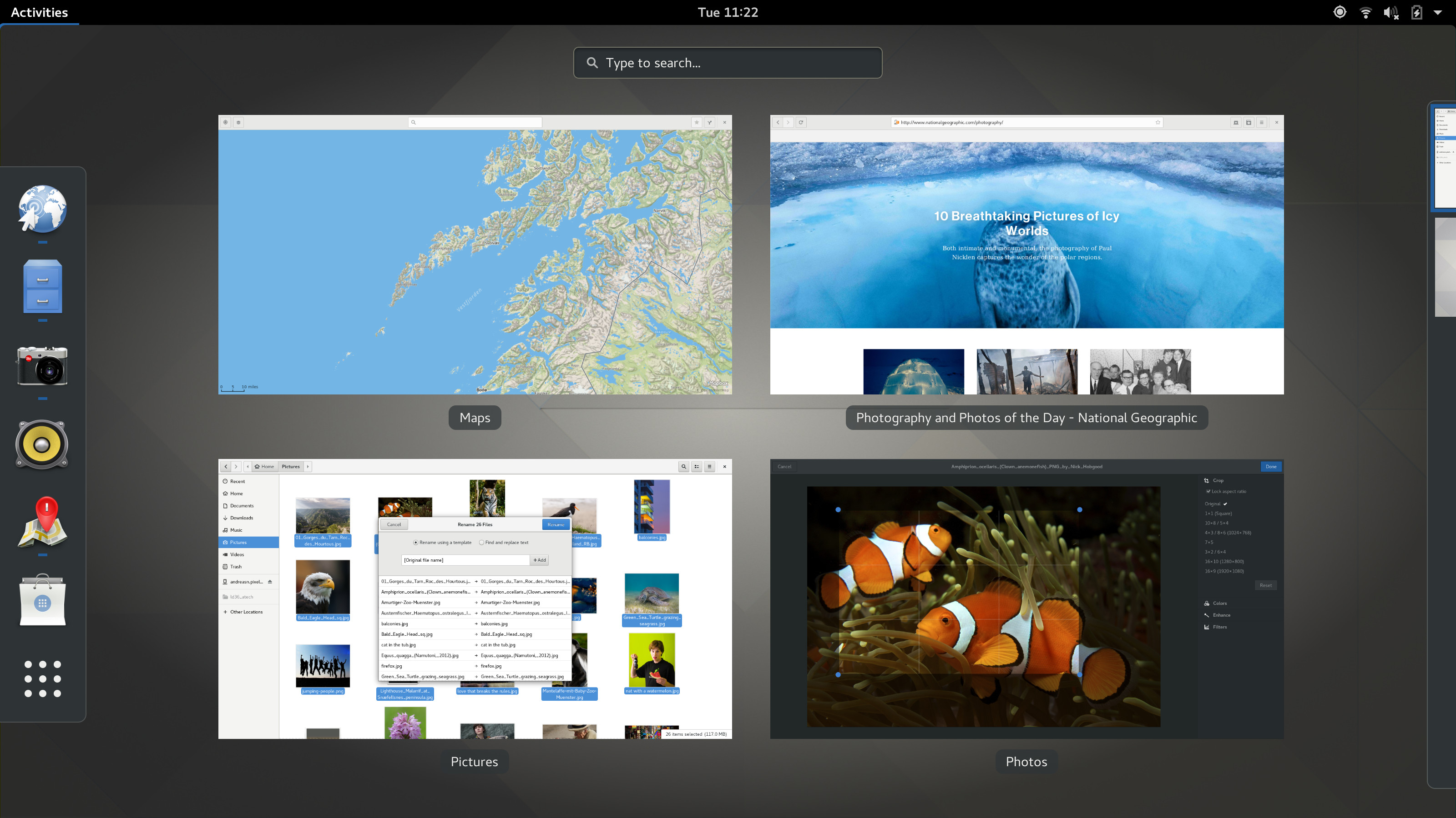 GNOME 3.28 Activities Overview