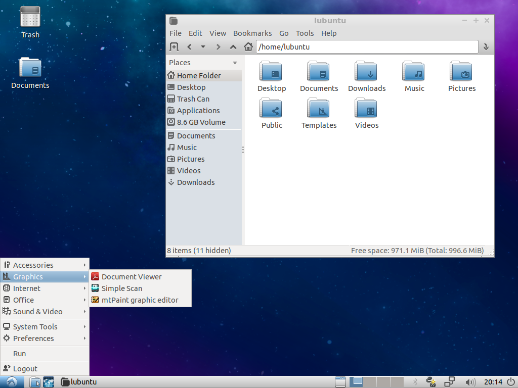 The LXDE desktop on Lubuntu