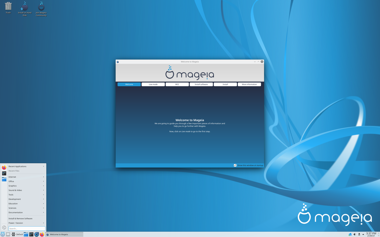 Mageia 8 with the KDE Plasma desktop